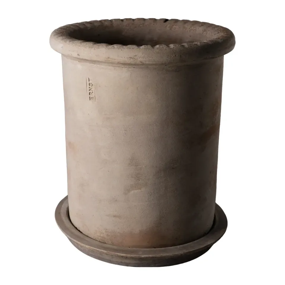 Clearance ERNST terracotta pot with saucer, Ø25x28 cm Brown