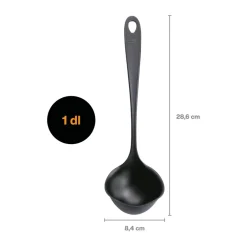 Spoons, Scoops & Ladles^Fiskars Essential soup ladle, 28 cm Black