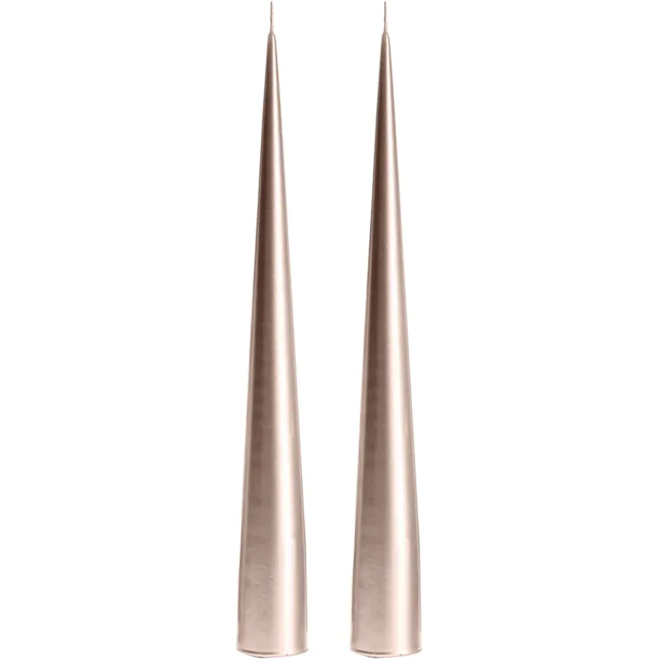 Clearance Ester & erik cone candles 34 cm 2-pack metallic, Champagne 94 Gold-coloured