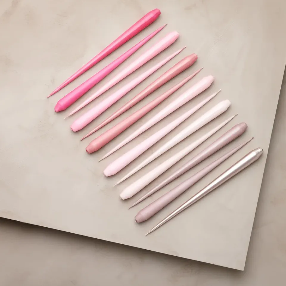 Candles^Ester & erik light 4-pack lacquered, Rosewater 51-0, 32 cm Pink