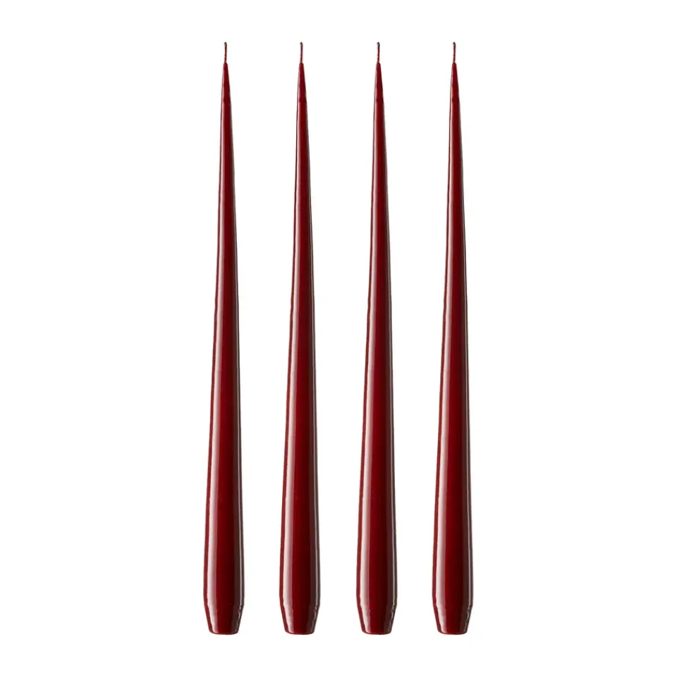 Candles^Ester & erik light 4-pack lacque, Deep wine 44/2, 42 cm Red
