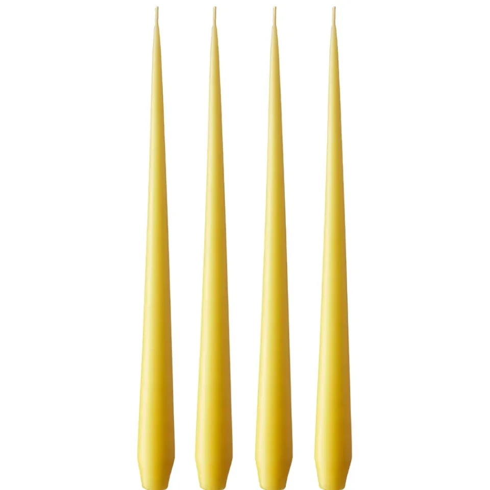 Candles^Ester & erik light 4-pack matte, Lemon drop 15, 42 cm Yellow