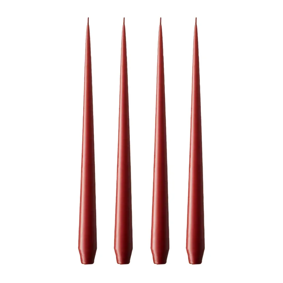 Candles^Ester & erik light 4-pack matte, aged rust, 32 cm Red