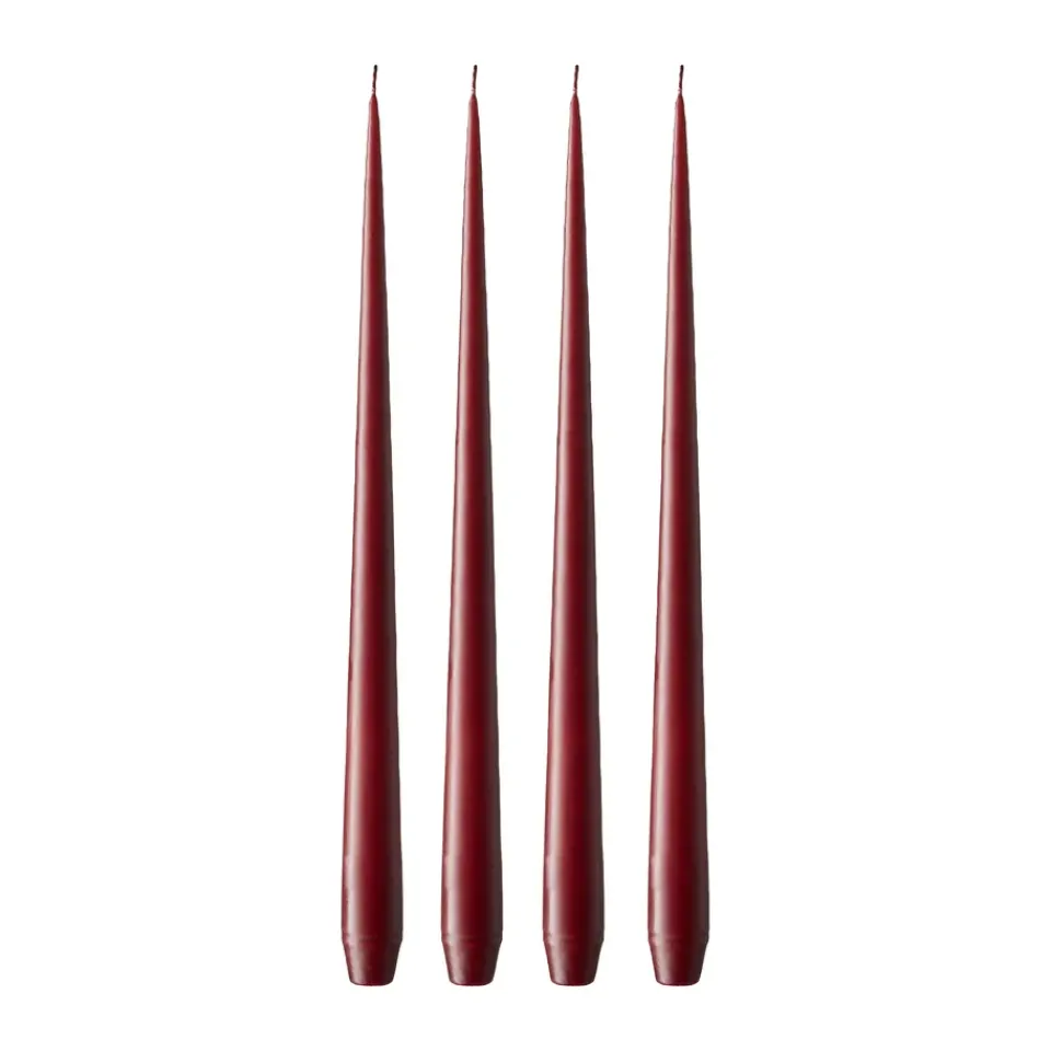 Candles^Ester & erik light 4-pack matte, Deep wine 44/2, 42 cm Red