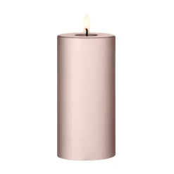 Led-Candles^Ester & erik pillar candle LED, 94 Champagne Metallic, 15 cm Gold-coloured