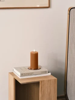 Best Ester & erik pillar candle LED, 23 Raw Toffee, 15 cm Brown