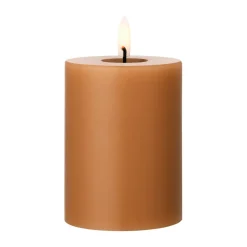 Led-Candles^Ester & erik pillar candle LED, 23 Raw Toffee, 10 cm Brown