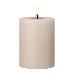 Led-Candles^Ester & erik pillar candle LED, 22 Linen Grey, 10 cm Beige
