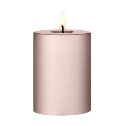 Led-Candles^Ester & erik pillar candle LED, 94 Champagne Metallic, 10 cm Gold-coloured