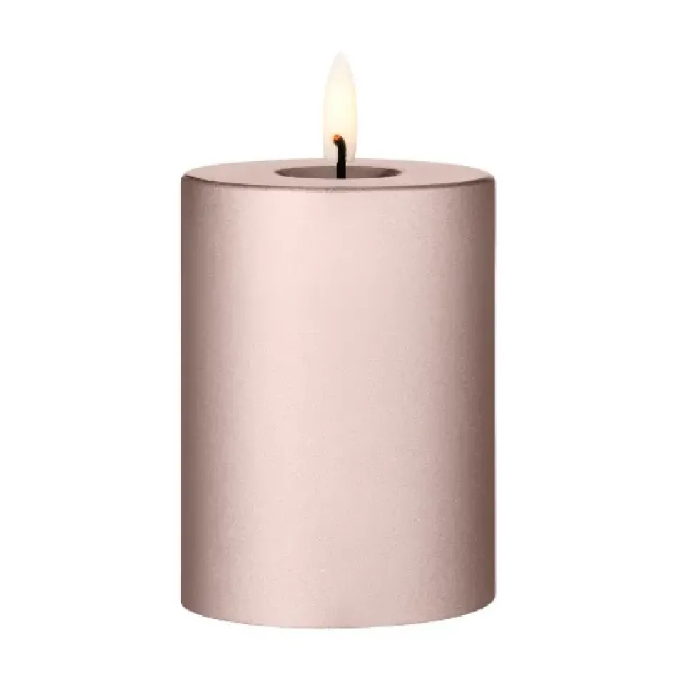 Led-Candles^Ester & erik pillar candle LED, 94 Champagne Metallic, 10 cm Gold-coloured