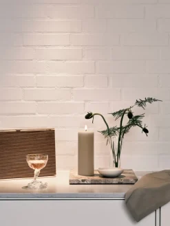 Led-Candles^Ester & erik pillar candle LED, 22 Linen Grey, 20 cm Beige