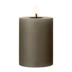 Hot Ester & erik pillar candle LED, 77 Caviar, 10 cm Brown