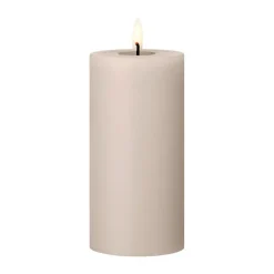 Outlet Ester & erik pillar candle LED, 22 Linen Grey, 15 cm Beige