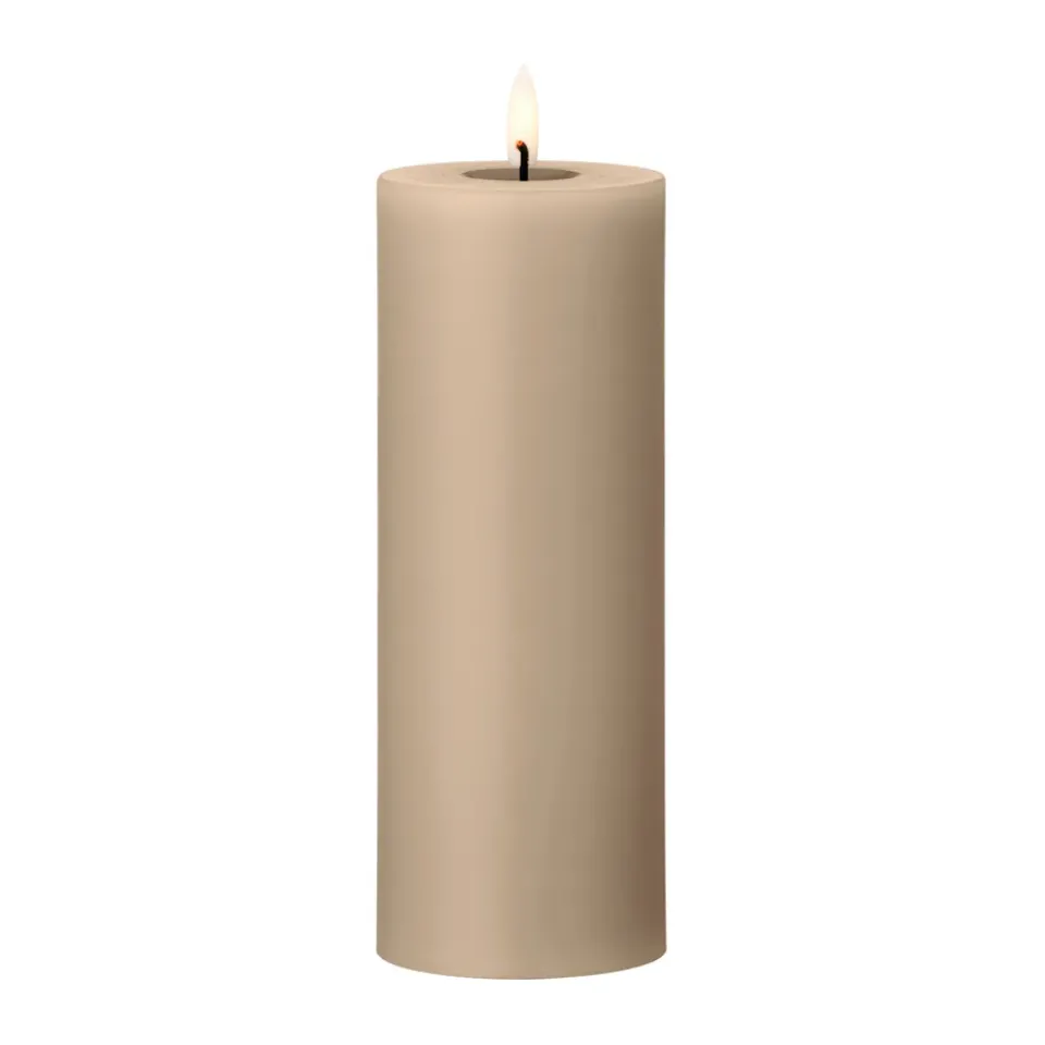 Online Ester & erik pillar candle LED, 18 Nougat Note, 20 cm Beige