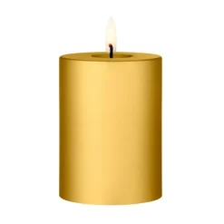 Led-Candles^Ester & erik pillar candle LED, 90 Gold Metallic, 10 cm Gold-coloured