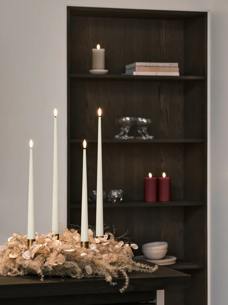 Outlet Ester & erik pillar candle LED, 44/2 Deep Wine, 15 cm Red