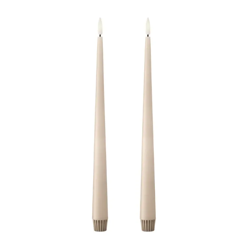 Clearance Ester & erik taper candle LED 2-pack, 11 Ice Latte , 30 cm Beige