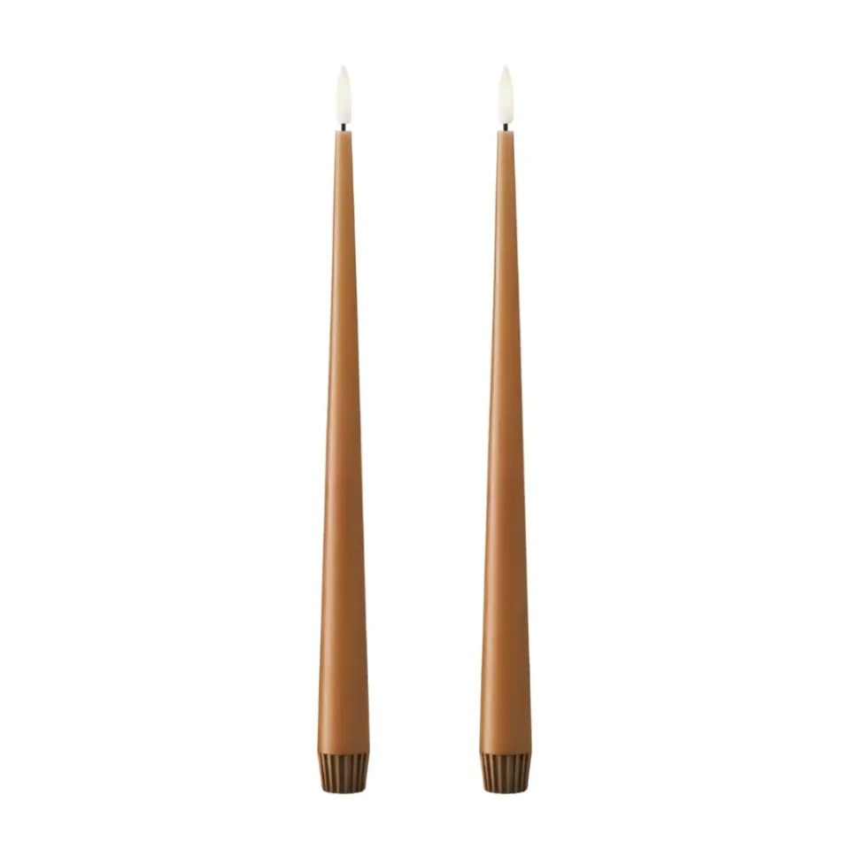 Best Ester & erik taper candle LED 2-pack, 23 Raw Toffee , 30 cm Brown