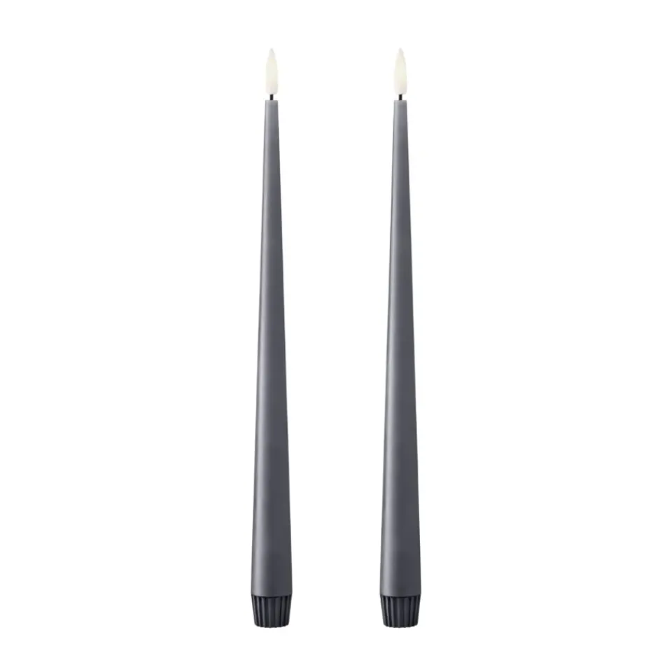 Discount Ester & erik taper candle LED 2-pack, 74 Dark Slate , 30 cm Grey