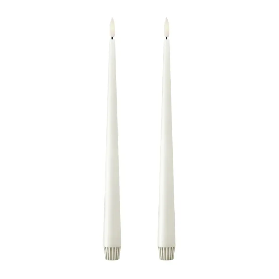 Discount Ester & erik taper candle LED 2-pack, 10 Silky , 30 cm White