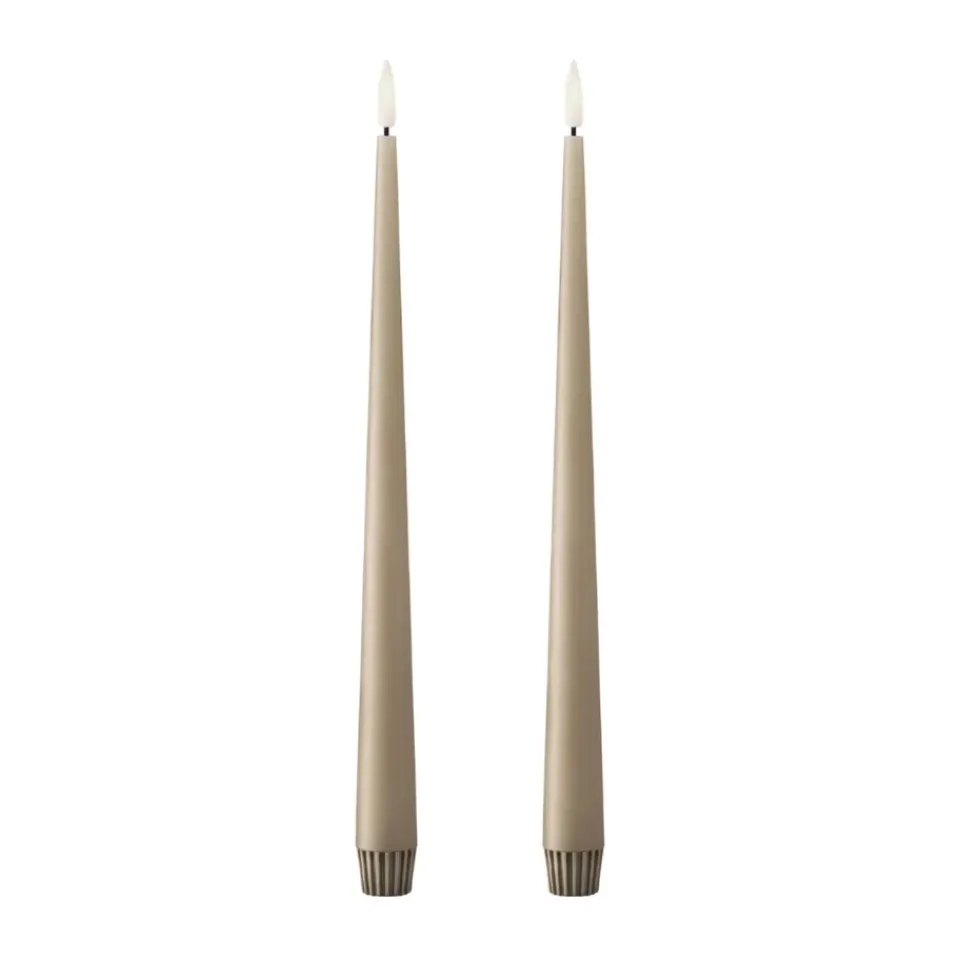 Outlet Ester & erik taper candle LED 2-pack, 18 Nougat note , 30 cm Beige