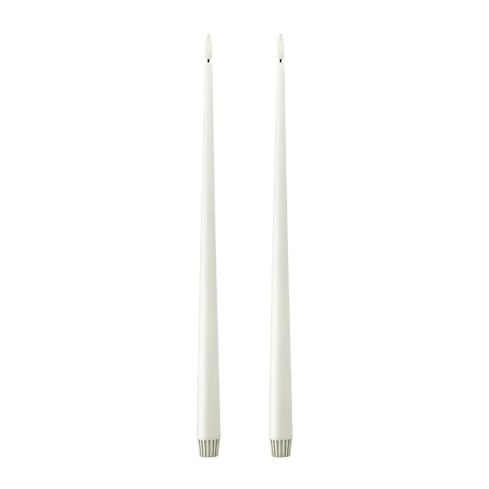 Led-Candles^Ester & erik taper candle LED 2-pack, 10 Silky, 40 cm White