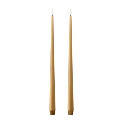 Clearance Ester & erik taper candle LED 2-pack, 27 Almond butter, 40 cm Brown
