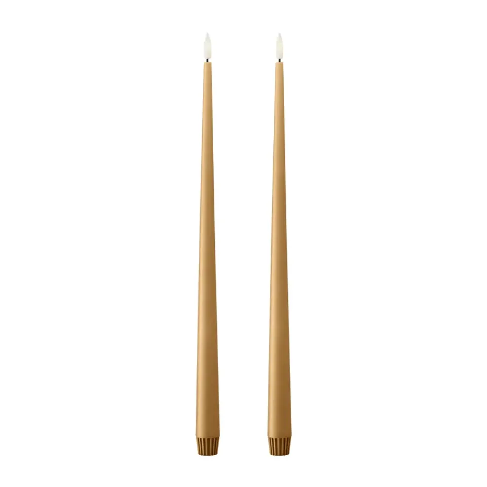 Clearance Ester & erik taper candle LED 2-pack, 27 Almond butter, 40 cm Brown