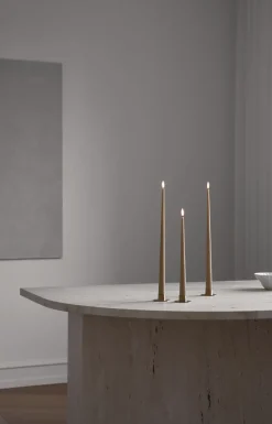 Led-Candles^Ester & erik taper candle LED 2-pack, 27 Almond butter , 30 cm Brown