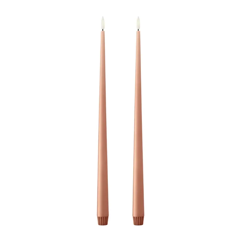 Hot Ester & erik taper candle LED 2-pack, 20 Rosy caramel, 40 cm Pink