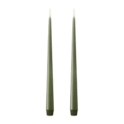 Hot Ester & erik taper candle LED 2-pack, 70 Soil , 30 cm Green