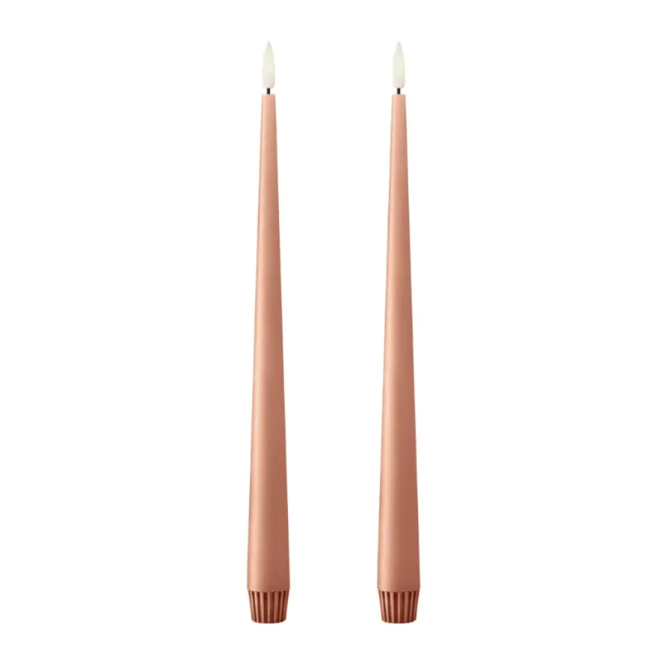 Led-Candles^Ester & erik taper candle LED 2-pack, 20 Rosy caramel , 30 cm Pink