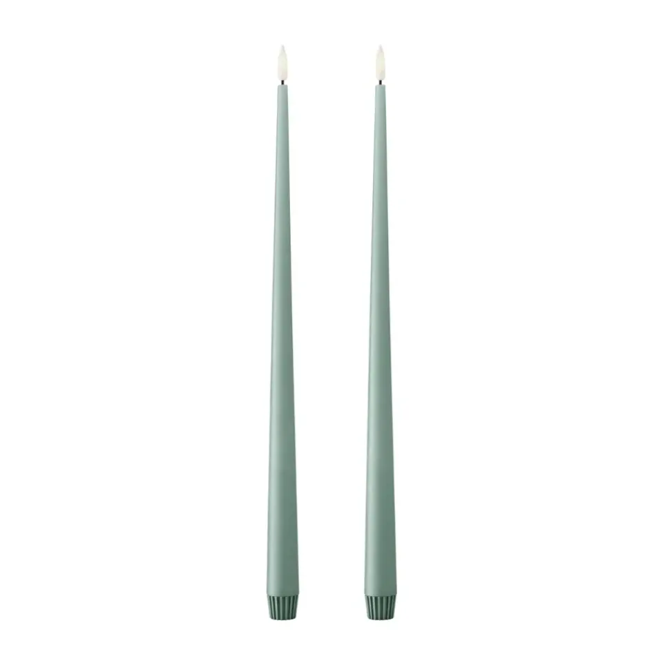 Ester & erik taper candle LED 2-pack, 67 Jade stone, 40 cm Green