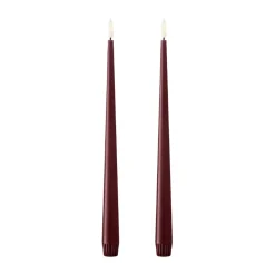 Outlet Ester & erik taper candle LED 2-pack, 44/2 Deep Wine , 30 cm Red