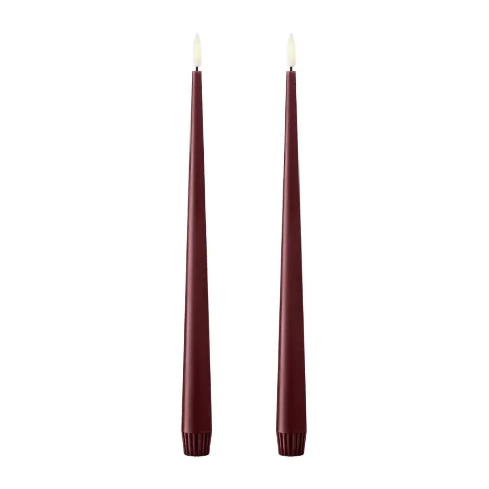 Outlet Ester & erik taper candle LED 2-pack, 44/2 Deep Wine , 30 cm Red