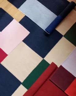 Outlet HAY Ethan Cook Flat Works rug 170x240 cm, Peach green check BlueGreenBeige