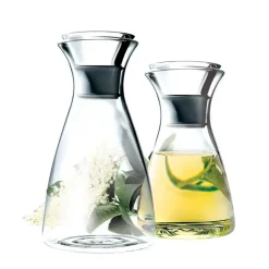 Water Jugs And Carafes^Eva Solo glass carafe 1 L, Stainless steel Silver-colouredTransparent