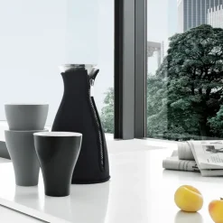 Water Jugs And Carafes^Eva Solo glass carafe 1 L, Stainless steel Silver-colouredTransparent