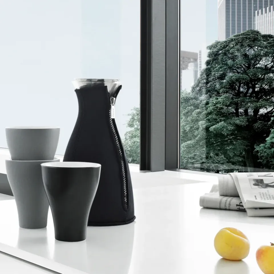 Water Jugs And Carafes^Eva Solo glass carafe 1 L, Stainless steel Silver-colouredTransparent