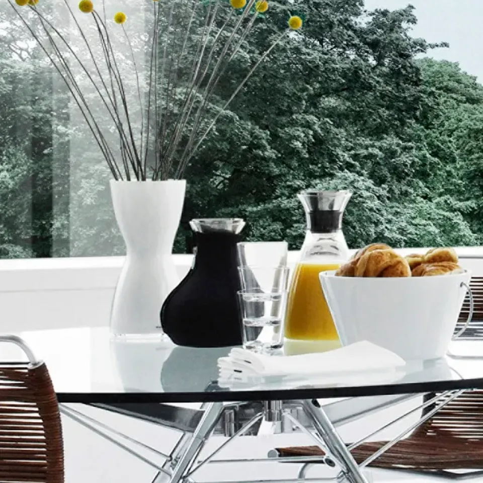 Water Jugs And Carafes^Eva Solo glass carafe 1 L, Stainless steel Silver-colouredTransparent
