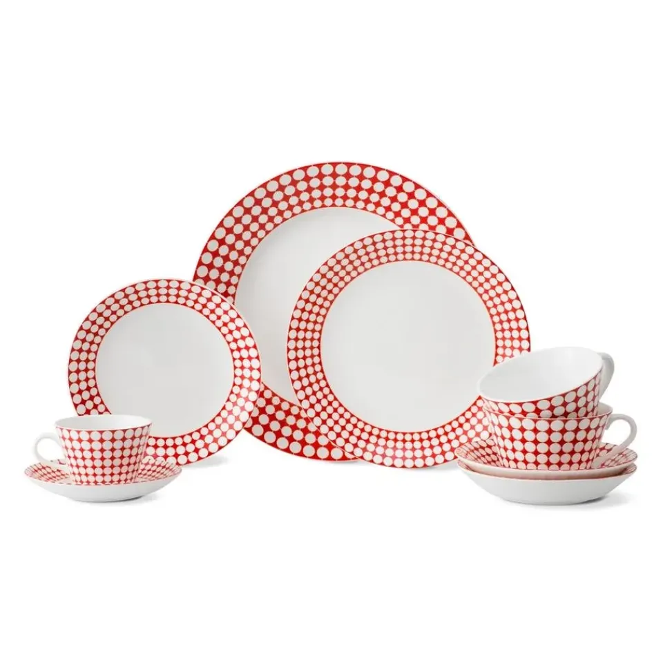 Sale Gustavsbergs Porslinsfabrik Eva tea set, tea cup + saucer RedWhite