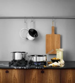 Saucier & Sauté Pans^Eva Solo Eva Trio Stainless Steel Slip-Let ceramic sauté pan, 24 cm Silver-colouredBlack
