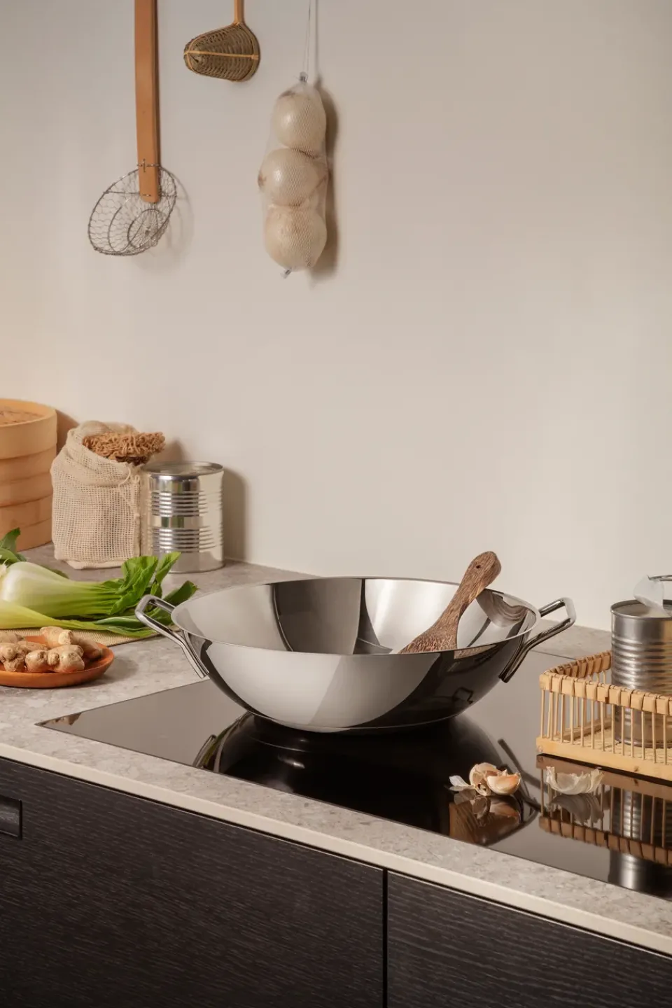 Woks^Eva Solo Eva Trio Stainless Steel wok, 5 L Silver-coloured
