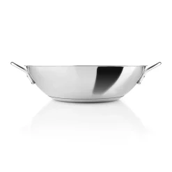 Woks^Eva Solo Eva Trio Stainless Steel Slip-Let ceramic wok , 32 cm Silver-colouredBlack