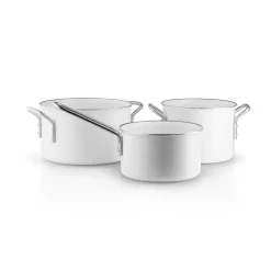 Best Eva Solo Eva Trio Line Slip-Let ceramic cookware set 3 pieces, Stainless steel White