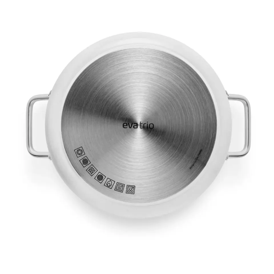 Best Eva Solo Eva Trio Line Slip-Let ceramic cookware set 3 pieces, Stainless steel White