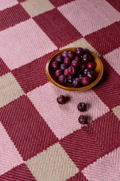Jute & Natural Fibre Rugs|Woven Cotton Rugs^Layered Evelina Kroon jute rug 250x350 cm, Plum punch RedPinkBeige