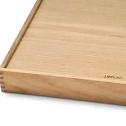 Trays^LIND DNA Even teak tray square M, Nupo light Grey