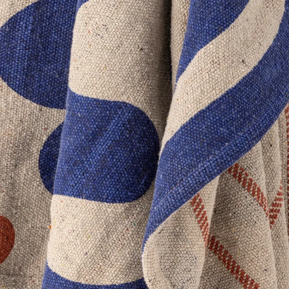 Clearance Bloomingville Eviaya throw 130x160 cm, Blue