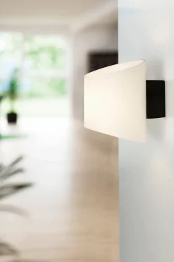 Reading Lamps|Wall Lights^Herstal Evoke wall lamp oval, Anthracite-opal glass Black